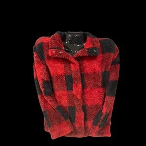 Buffalo Plaid Women's Sherpa Jacket  Size Large